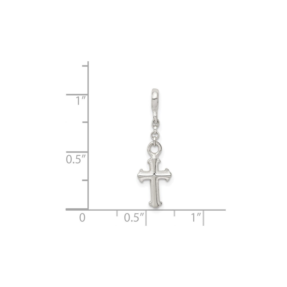 Sterling Silver Cross Pendant with Minimalist Four-Point Design, Modern Faith Jewelry for Men and Women