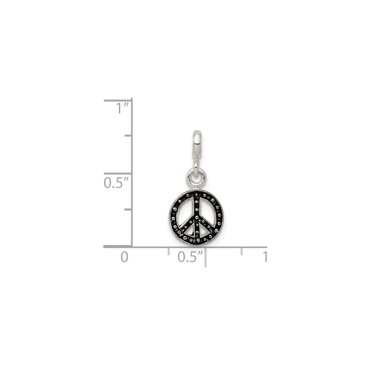 Sterling Silver Peace Sign Pendant with Black Enamel, Boho Retro Style Charm for Women or Unisex Wear