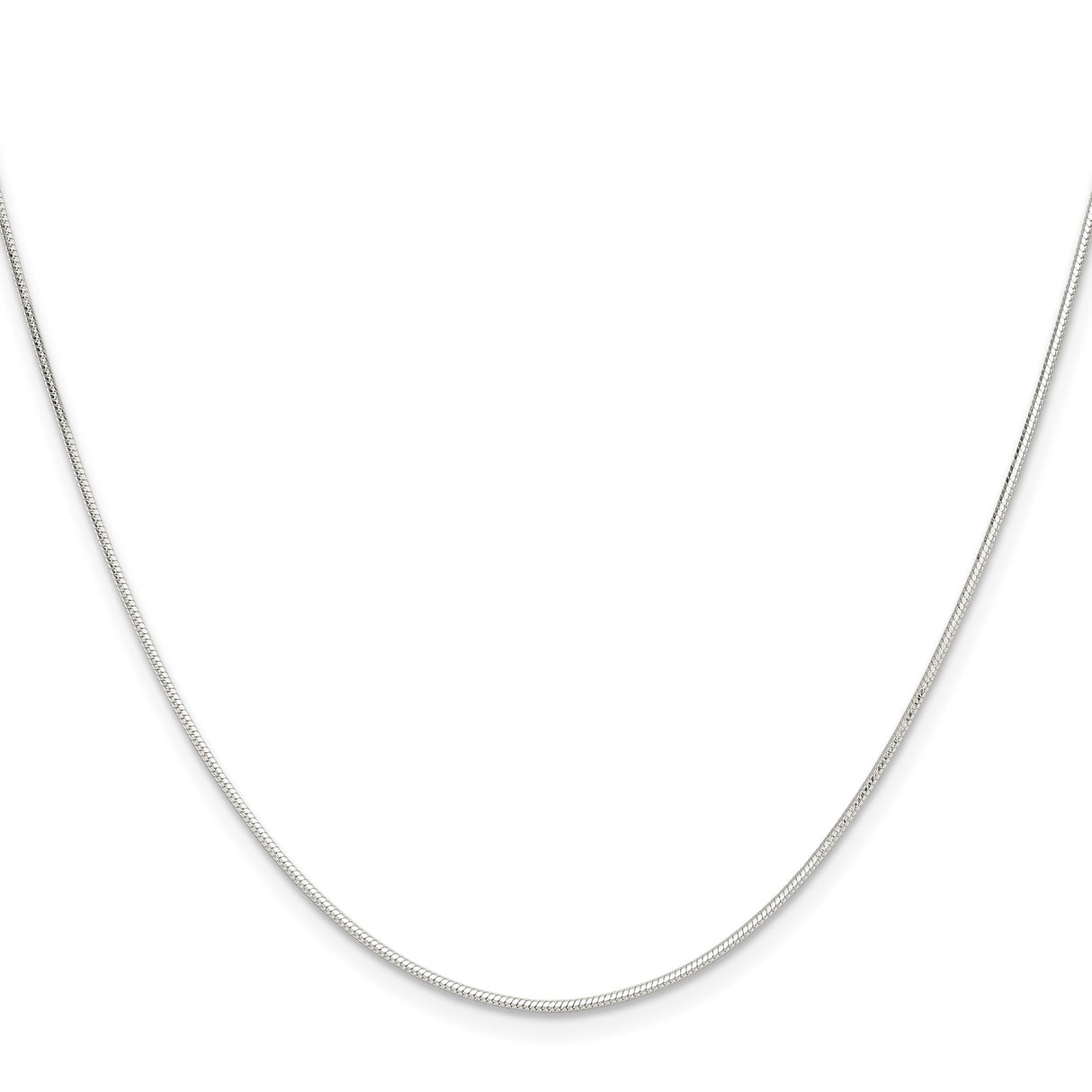 925 White Gold 0.9 mm Polished Chain Necklace