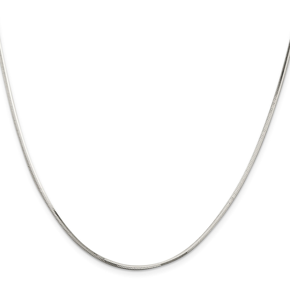 925 White Gold 1.65 mm Polished Chain Necklace, Solid