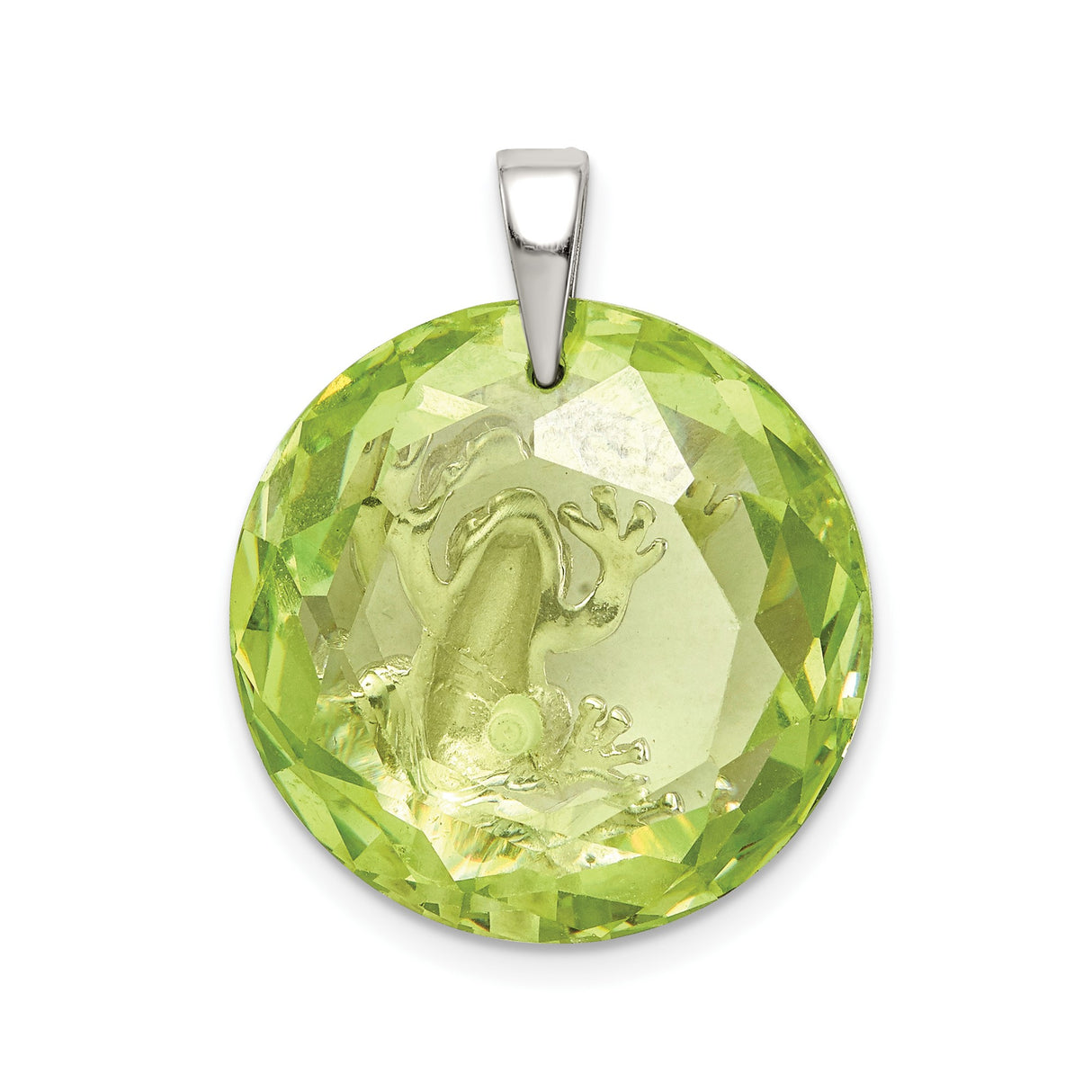 Sterling Silver Frog Pendant with Cubic Zirconia, Whimsical Nature Motif for Women and Animal Lovers