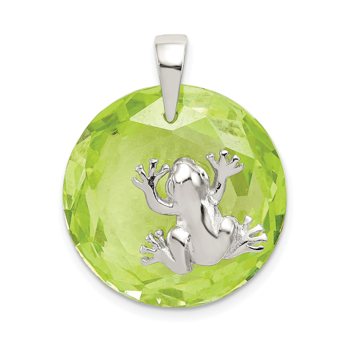 Sterling Silver Frog Pendant with Cubic Zirconia, Whimsical Nature Motif for Women and Animal Lovers