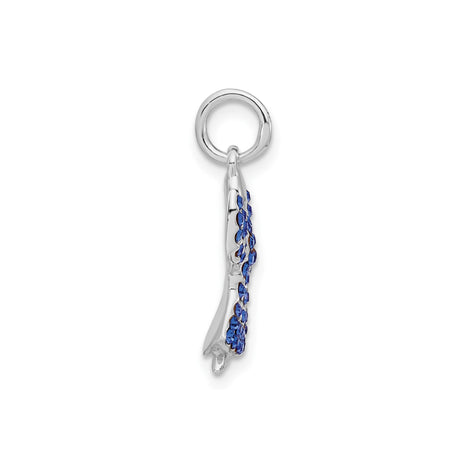 Sterling Silver Angel Pendant with Blue Crystal Accents, Spiritual Protection Jewelry for Women