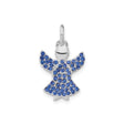 Sterling Silver Angel Pendant with Blue Crystal Accents, Spiritual Protection Jewelry for Women