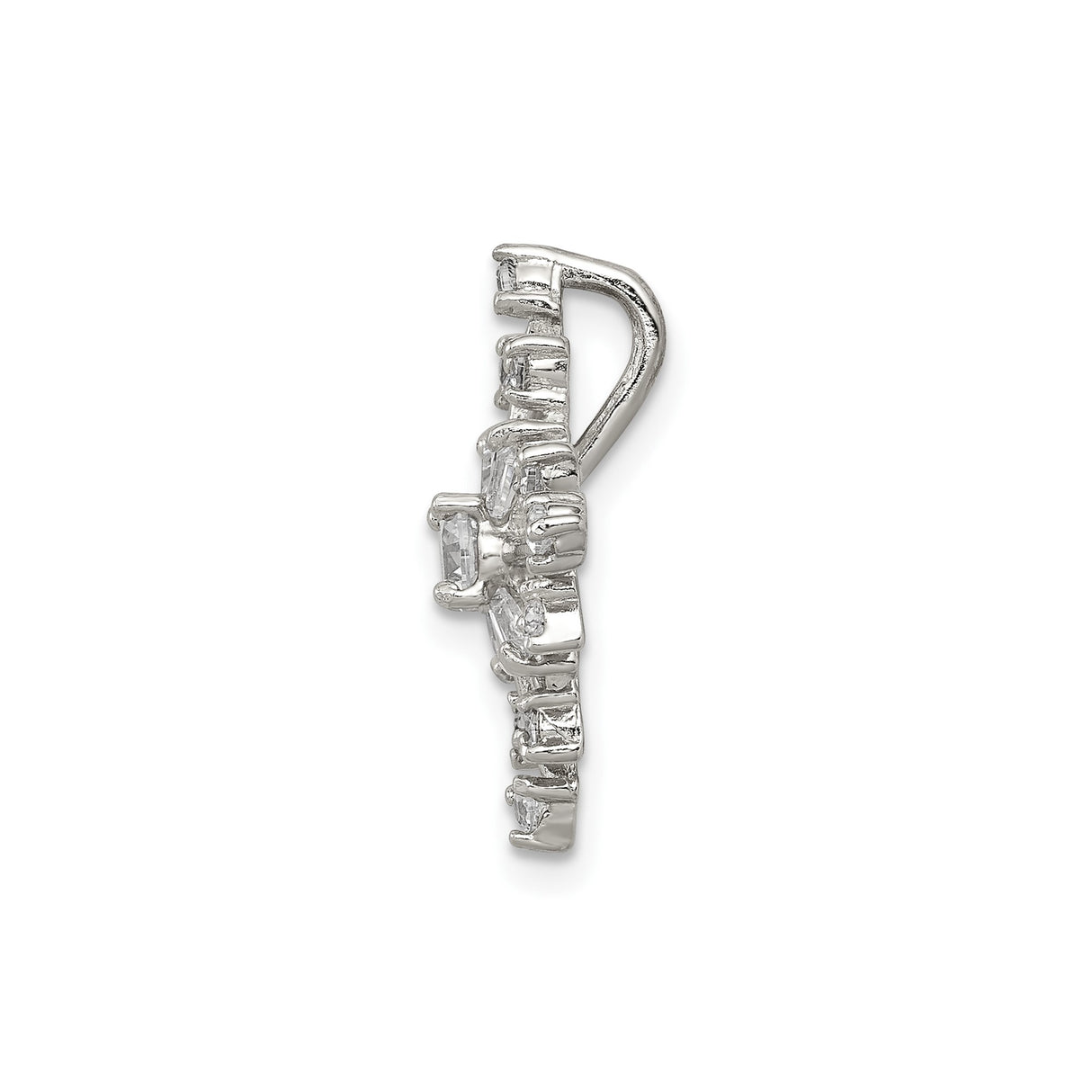 Sterling Silver Snowflake Pendant with Cubic Zirconia, Winter Motif Design for Women