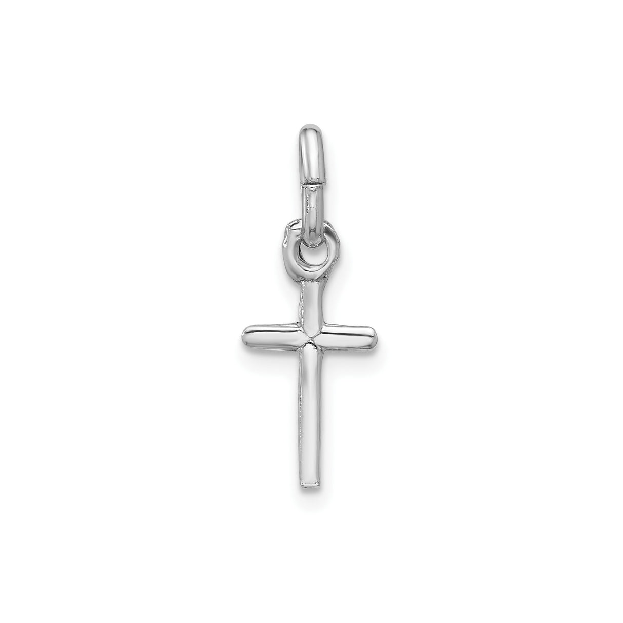 Sterling Silver Cross Pendant with Mirror Polish, Minimalist Faith Charm Design for Men and Women