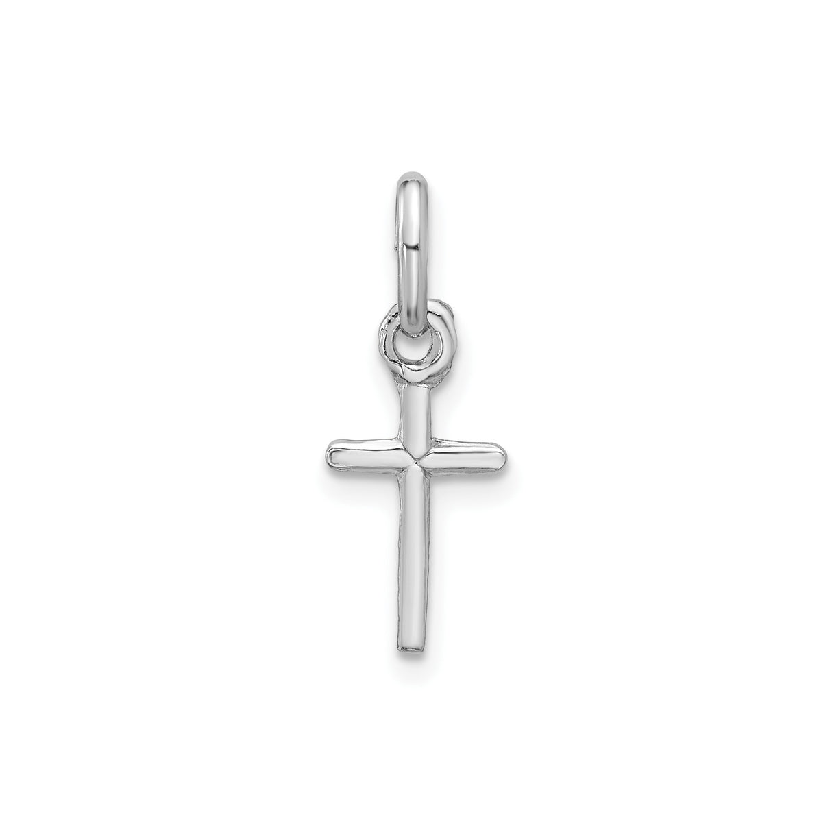 Sterling Silver Cross Pendant with Mirror Polish, Minimalist Faith Charm Design for Men and Women