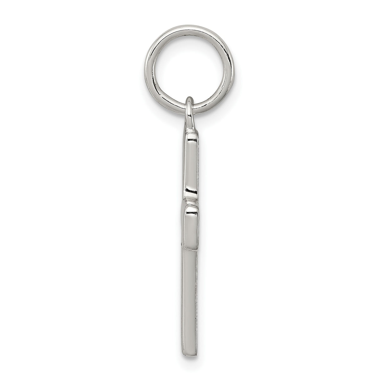 Sterling Silver Cross Pendant with Polished Finish, Minimalist Latin Cross Design