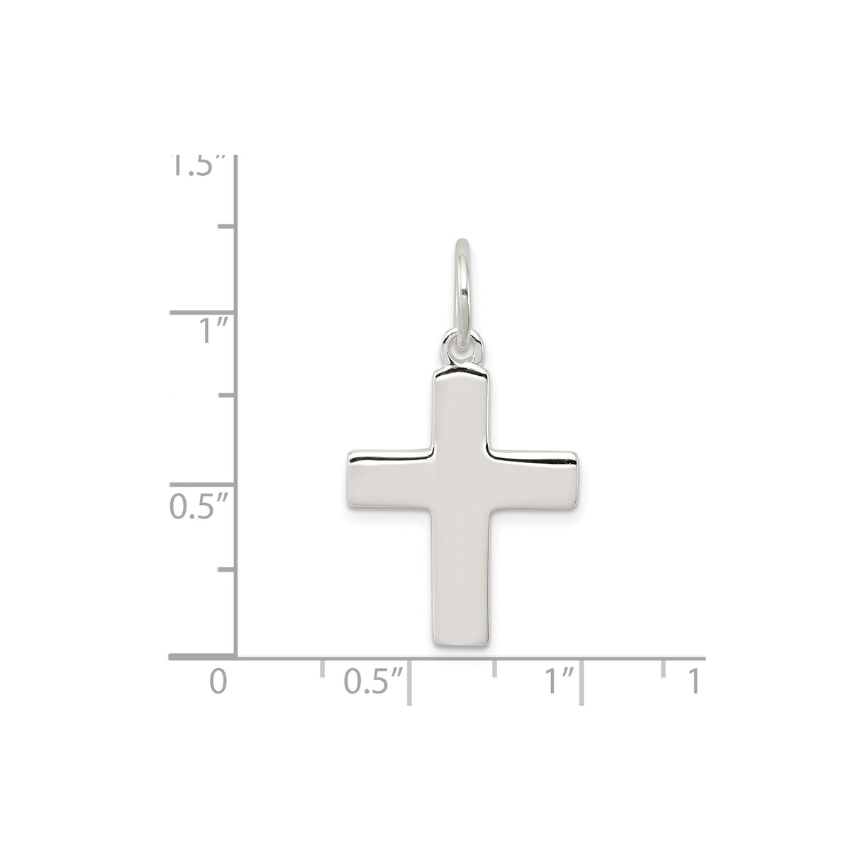 Sterling Silver Cross Pendant with Polished Finish, Minimalist Latin Cross Design