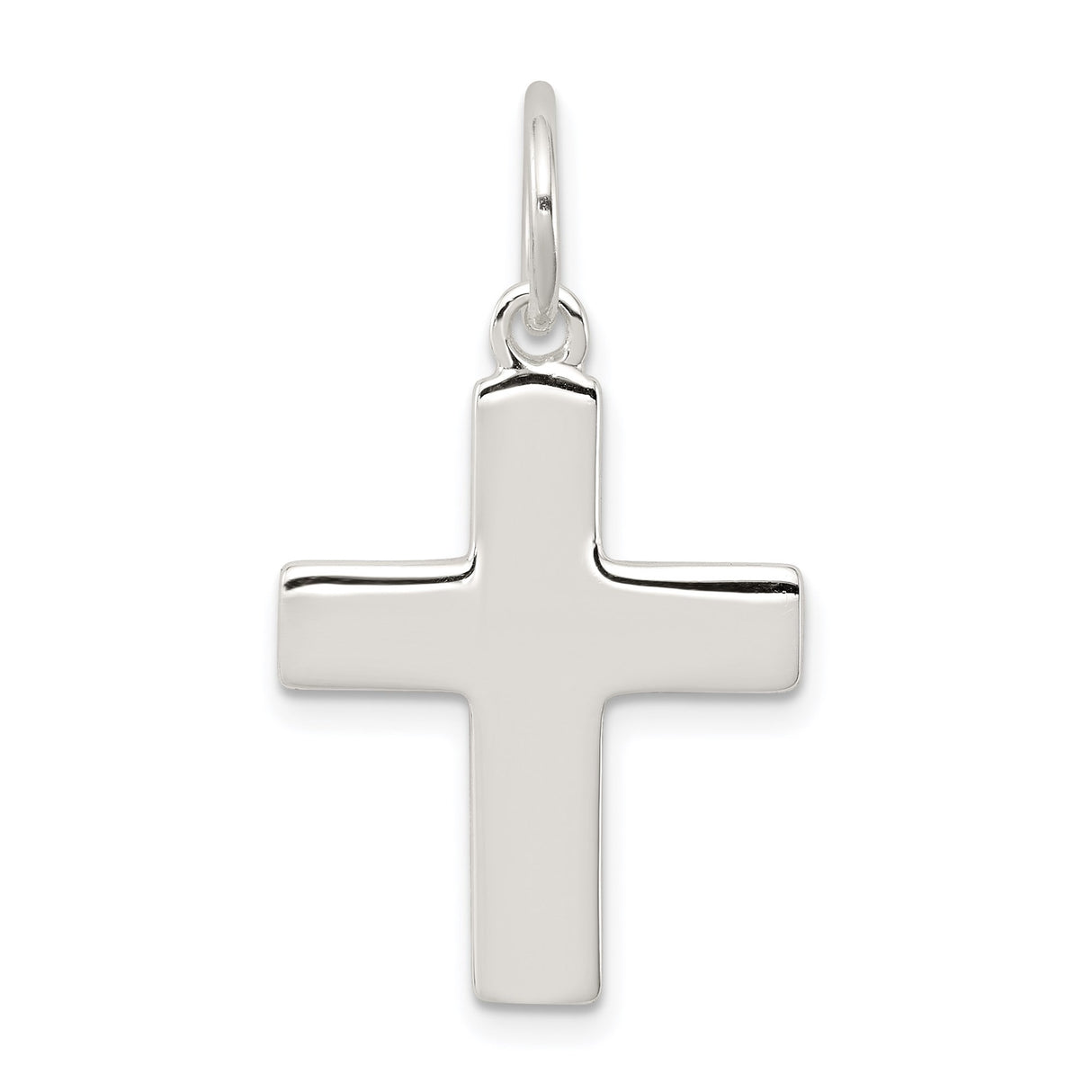 Sterling Silver Cross Pendant with Polished Finish, Minimalist Latin Cross Design