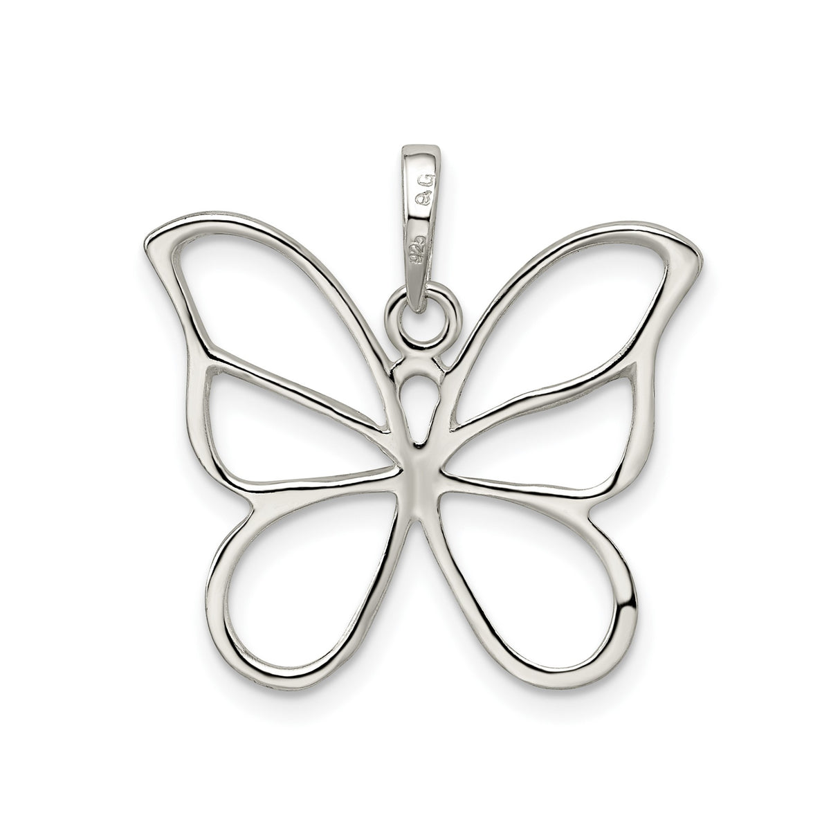 Sterling Silver Butterfly Pendant with Openwork Design, Nature-Inspired Charm for Women