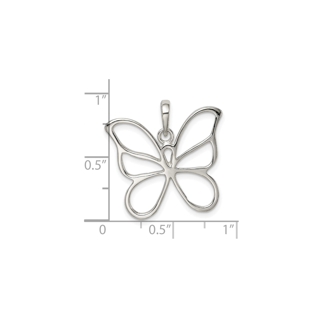 Sterling Silver Butterfly Pendant with Openwork Design, Nature-Inspired Charm for Women