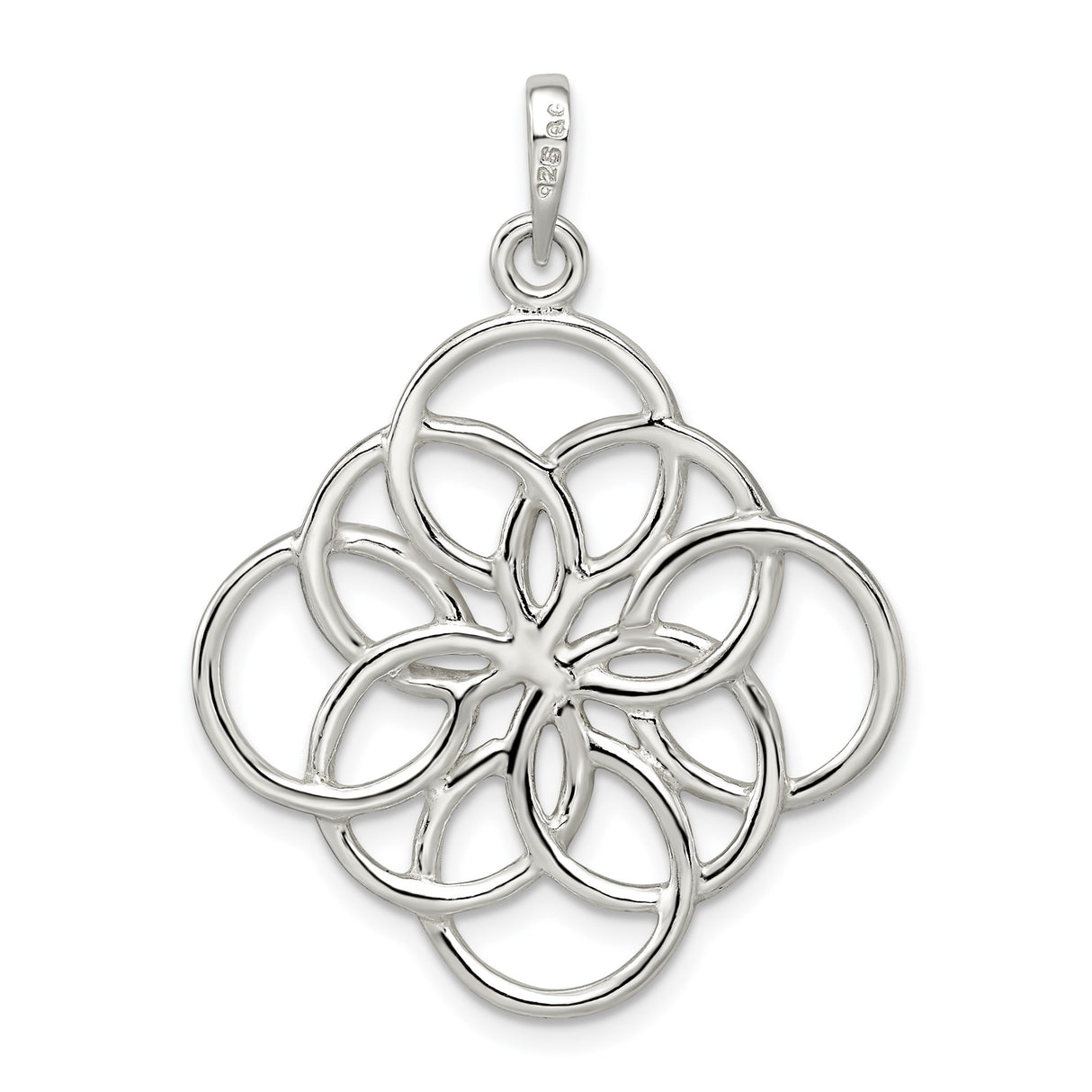 Sterling Silver Celtic Pendant with Interlocking Infinity Knot Design, Openwork Charm for Women