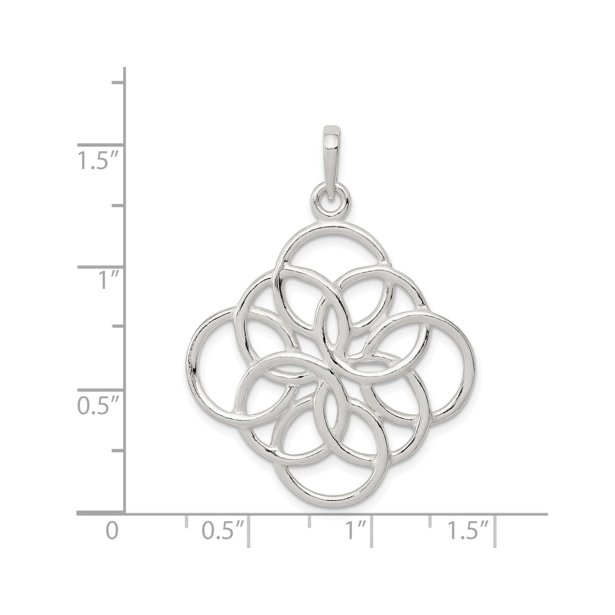Sterling Silver Celtic Pendant with Interlocking Infinity Knot Design, Openwork Charm for Women