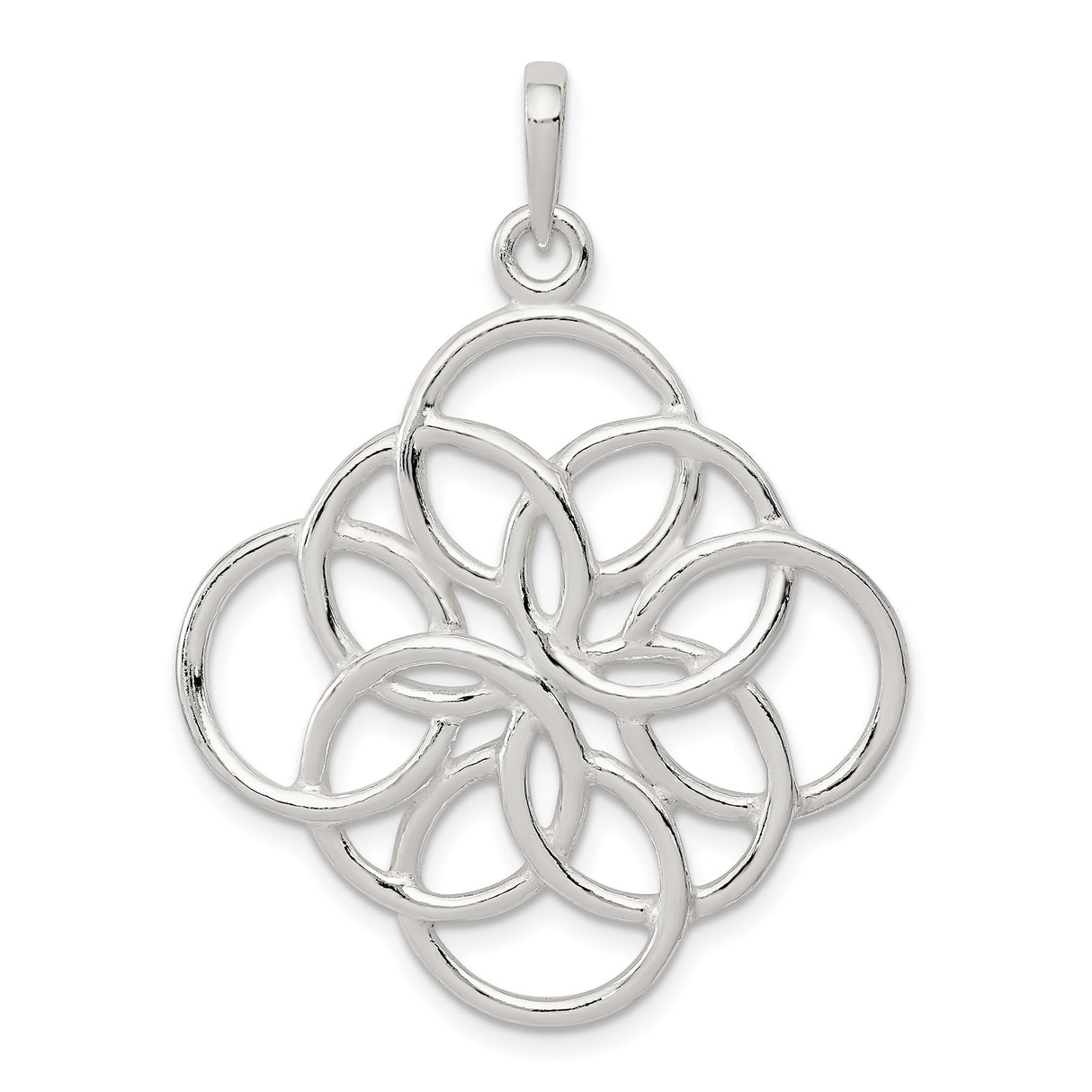 Sterling Silver Celtic Pendant with Interlocking Infinity Knot Design, Openwork Charm for Women