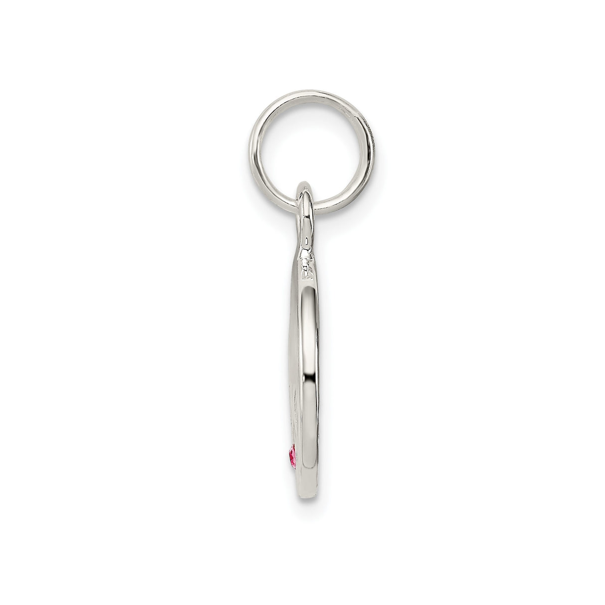 Sterling Silver Hope Pendant with Pink Cubic Zirconia Accent, Spiritual Symbolic Jewelry for Women