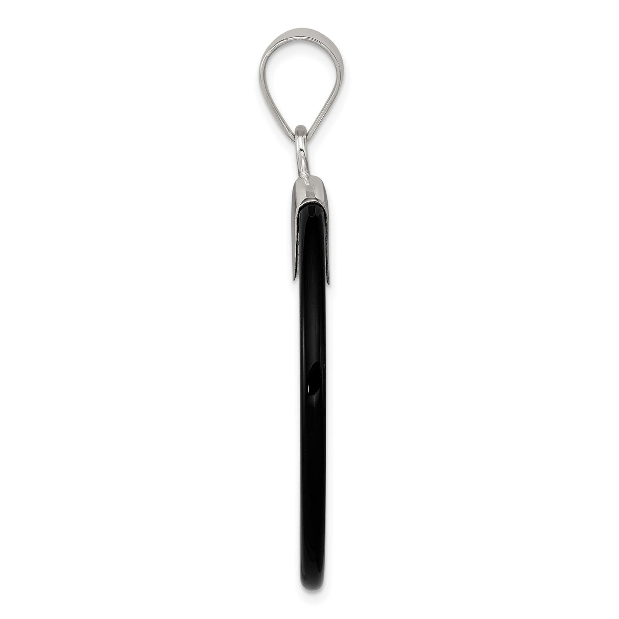Sterling Silver Pendant with Black Onyx, Minimalist Round Design for Women or Unisex Wear