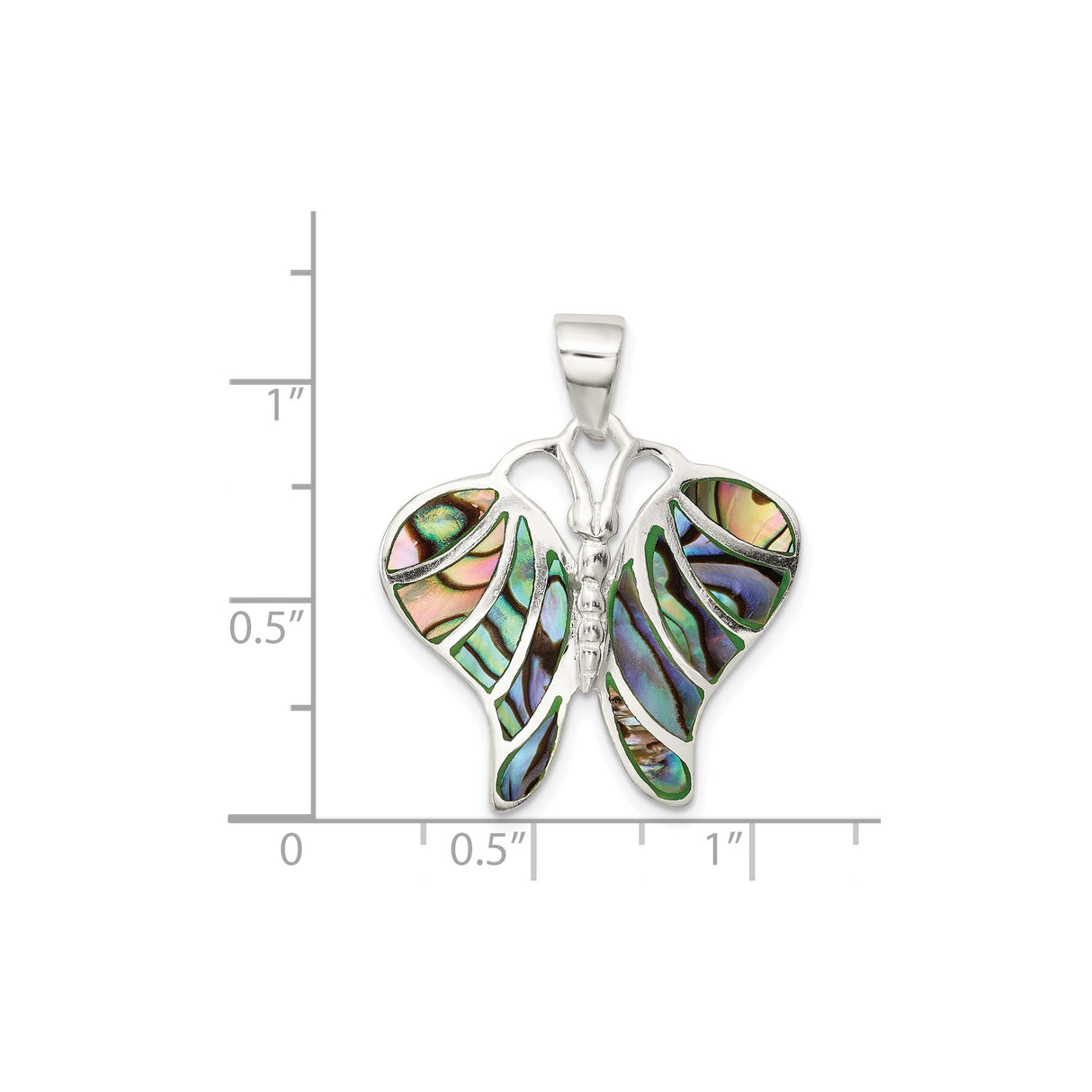 Sterling Silver Butterfly Pendant with Abalone Shell Inlay, Nature Inspired Jewelry for Women