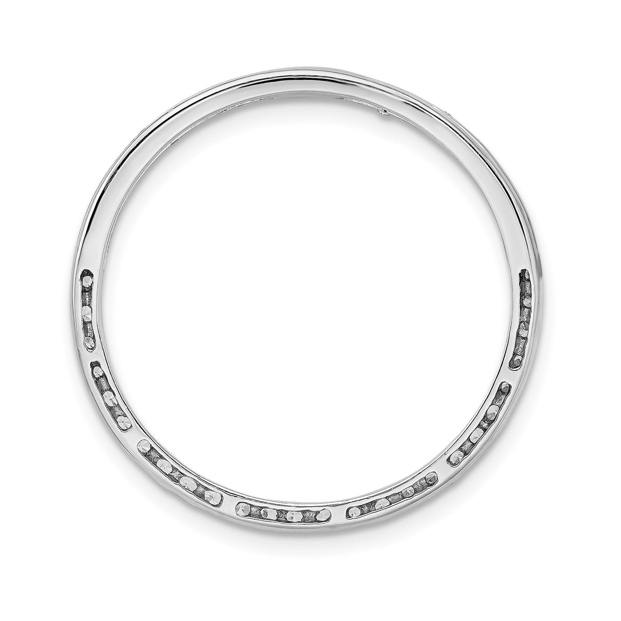 Sterling Silver Eternity Ring with Round Cubic Zirconia, Full Circle Stackable Band