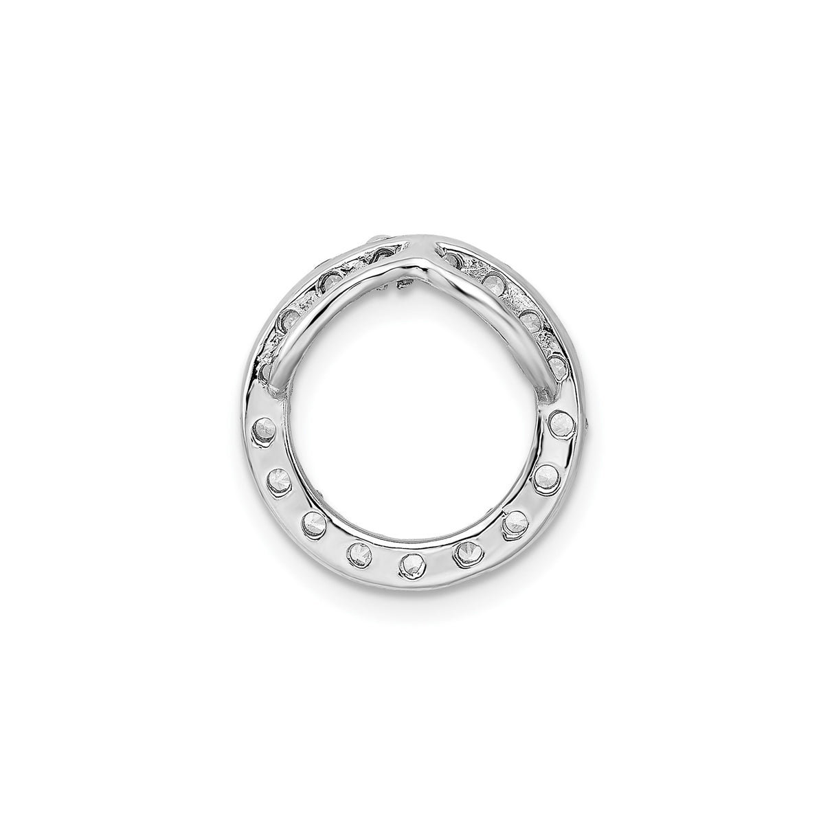 Sterling Silver Circle Pendant with Cubic Zirconia, Eternity and Eternal Love Symbol Charm