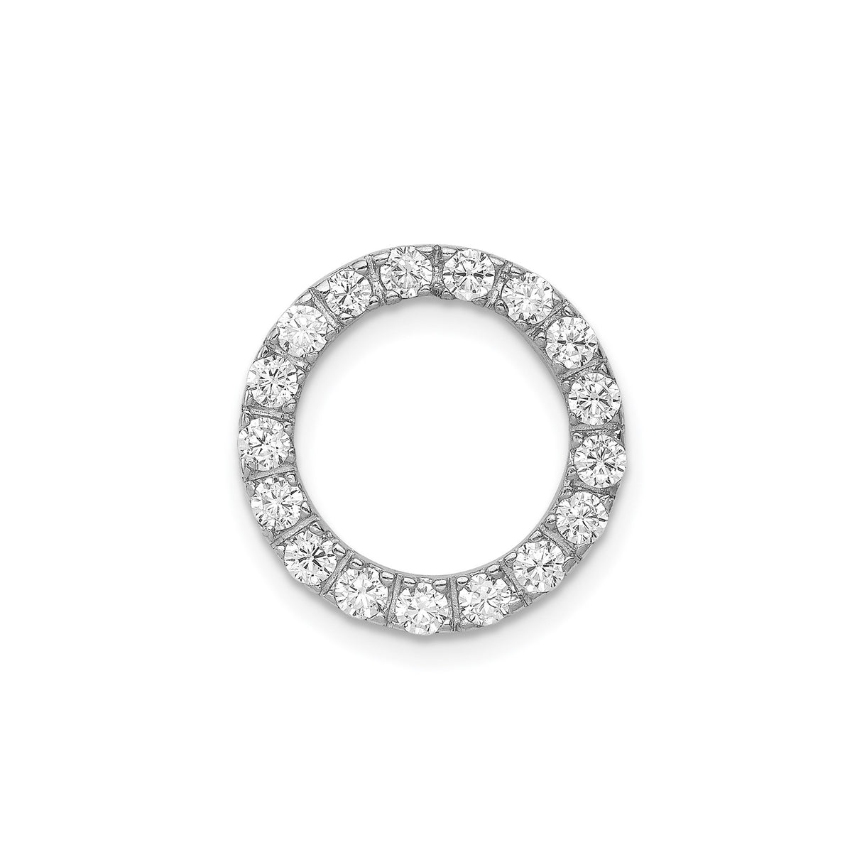 Sterling Silver Circle Pendant with Cubic Zirconia, Eternity and Eternal Love Symbol Charm