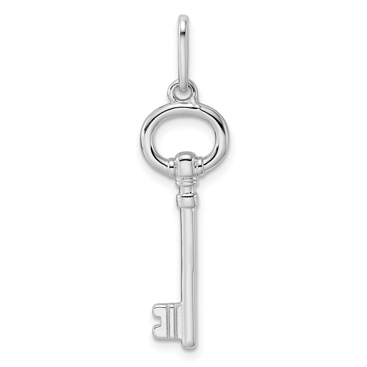 Sterling Silver Key Pendant, Vintage Skeleton Key Charm, Symbolic Design for Women