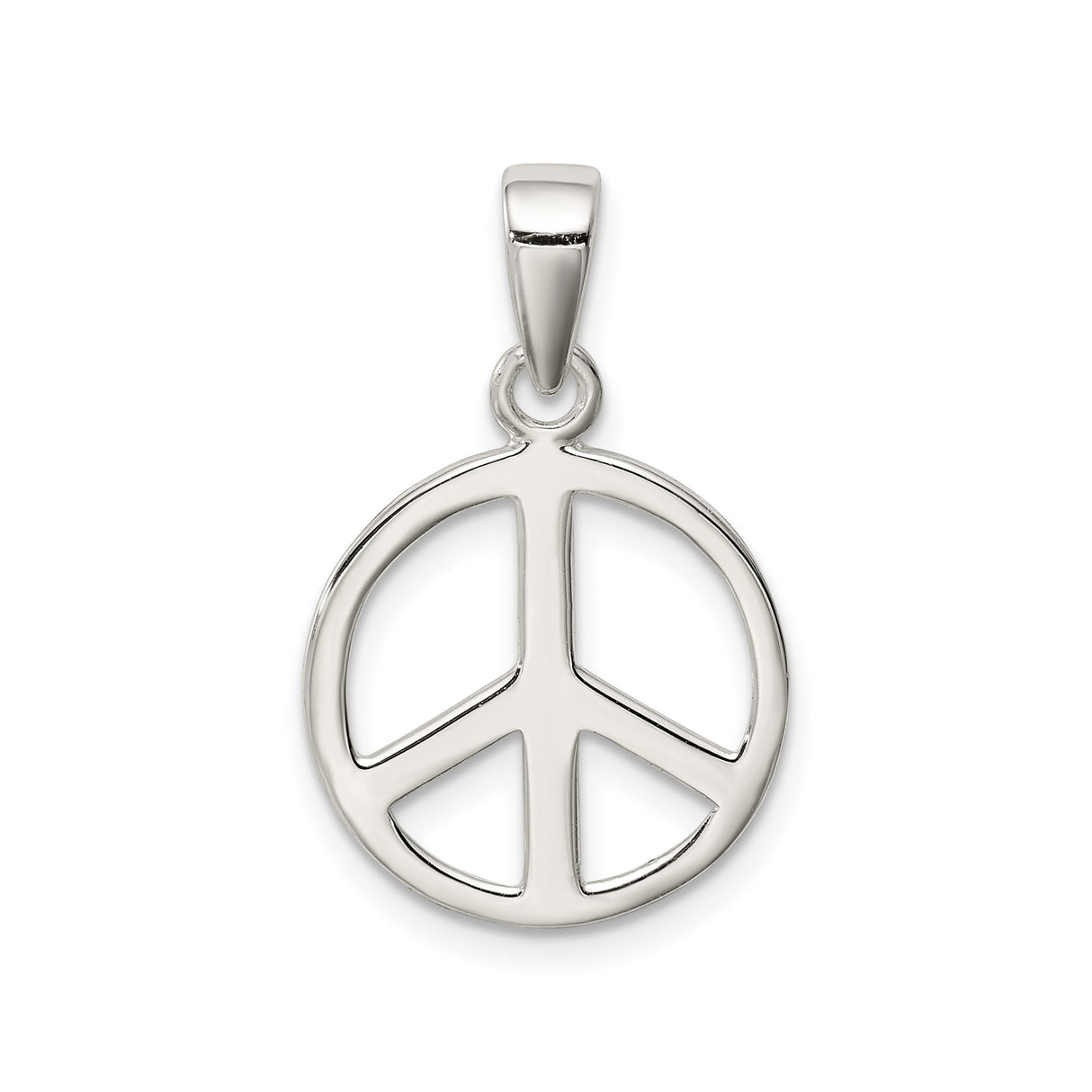 Sterling Silver Peace Sign Pendant, Boho Minimalist Anti-War Jewelry for Women and Unisex Wear