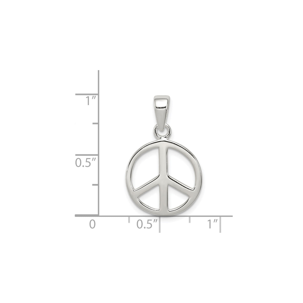 Sterling Silver Peace Sign Pendant, Boho Minimalist Anti-War Jewelry for Women and Unisex Wear