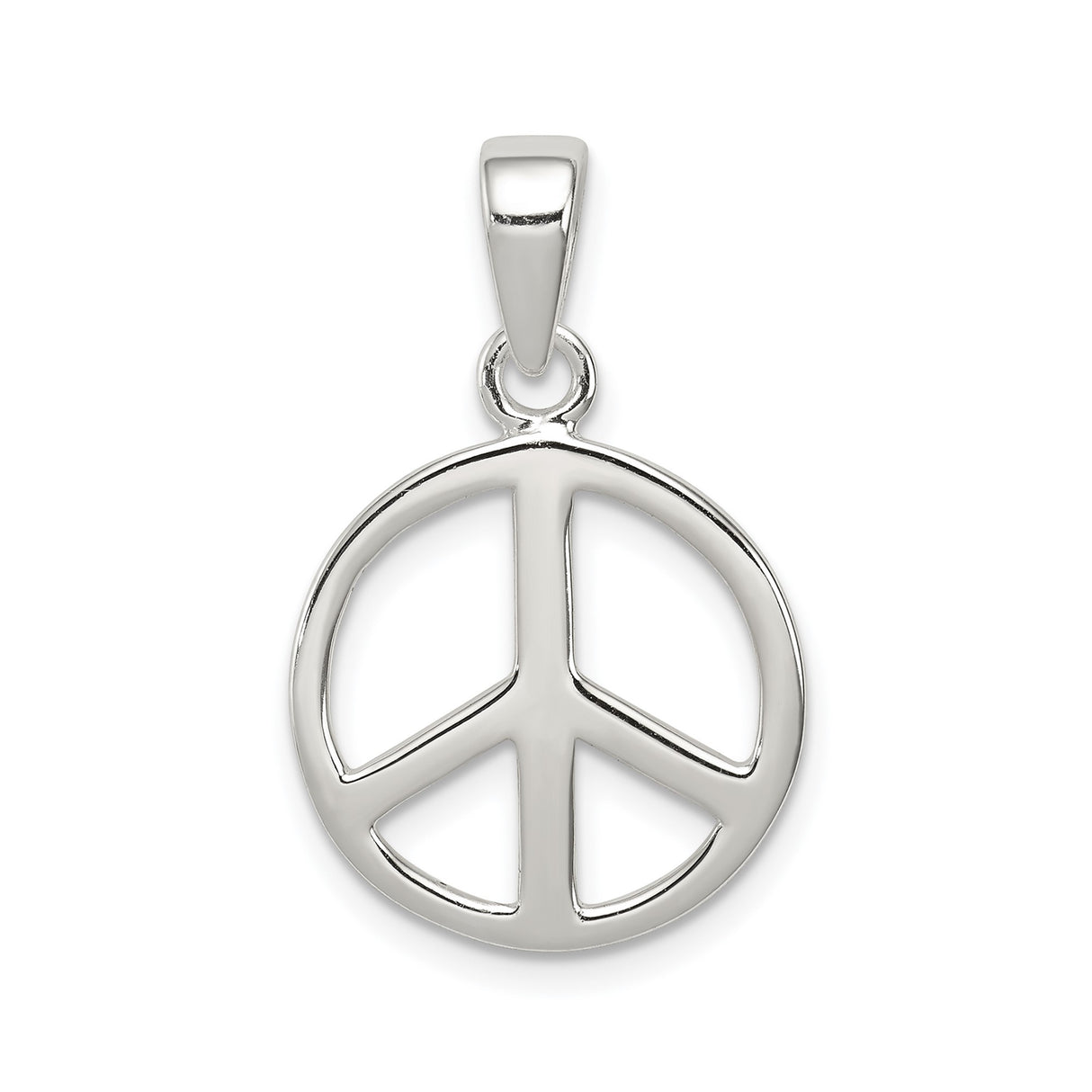 Sterling Silver Peace Sign Pendant, Boho Minimalist Anti-War Jewelry for Women and Unisex Wear