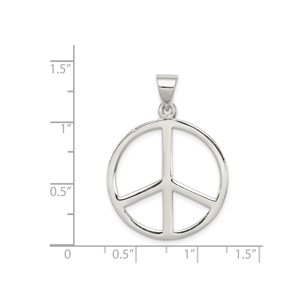 Sterling Silver Peace Sign Pendant, Openwork Boho Charm Symbolizing Harmony and Nonviolence