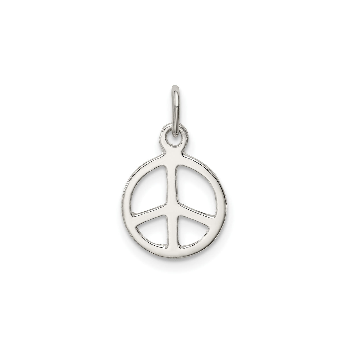 Sterling Silver Peace Sign Pendant with Textured Circular Frame, Unisex Boho Jewelry