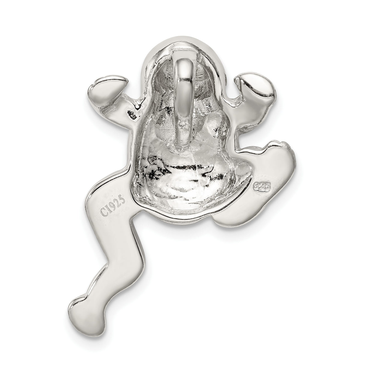 Sterling Silver Frog Pendant with Blue Opal Inlay, Animal Totem Jewelry