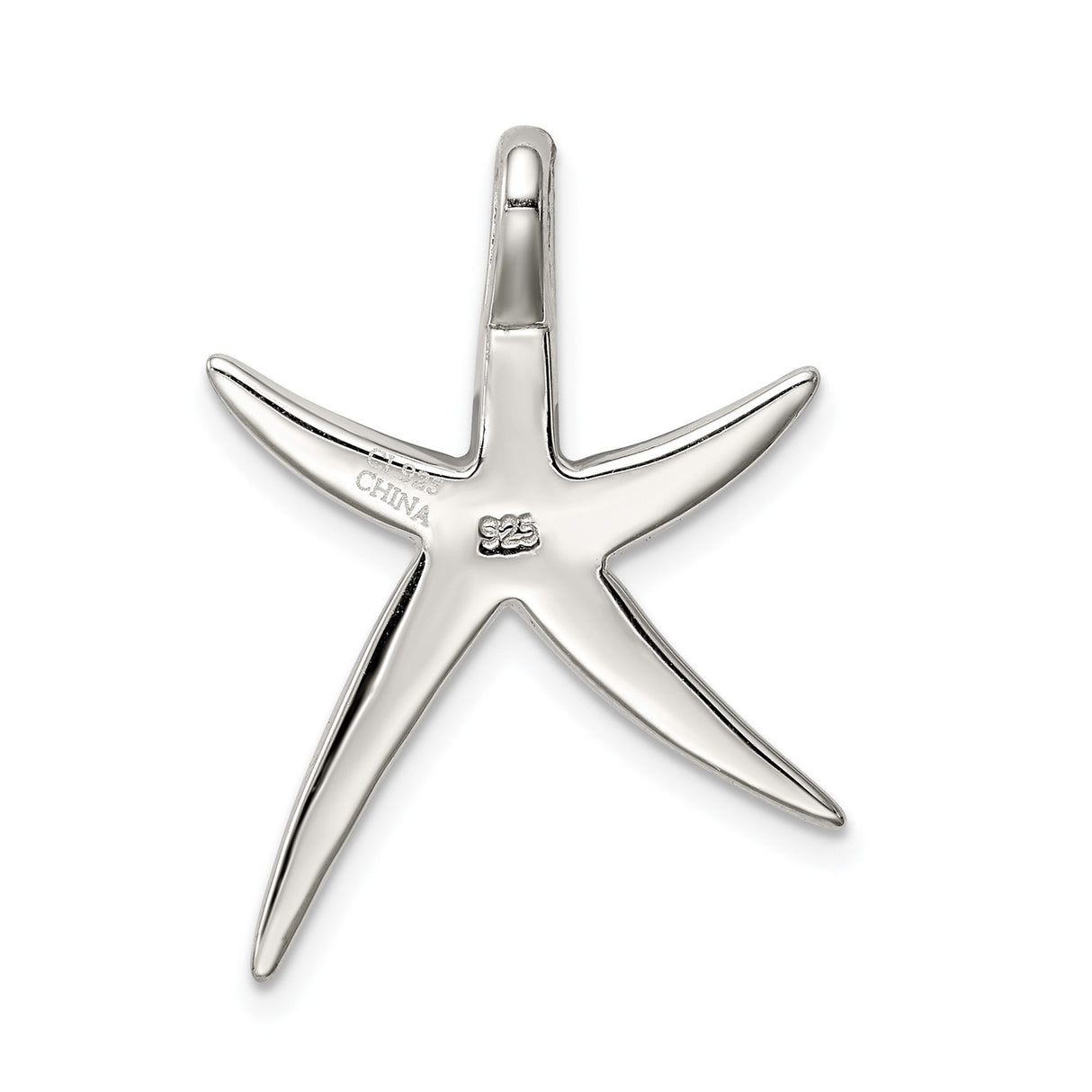 Sterling Silver Starfish Pendant with Blue Green Lab Created Opal, Nautical Ocean Theme