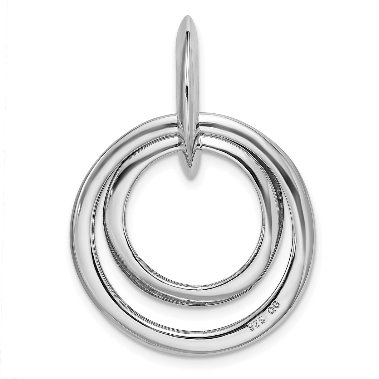 Sterling Silver Pendant with Diamond Accent, Double Circle Infinity Design for Women