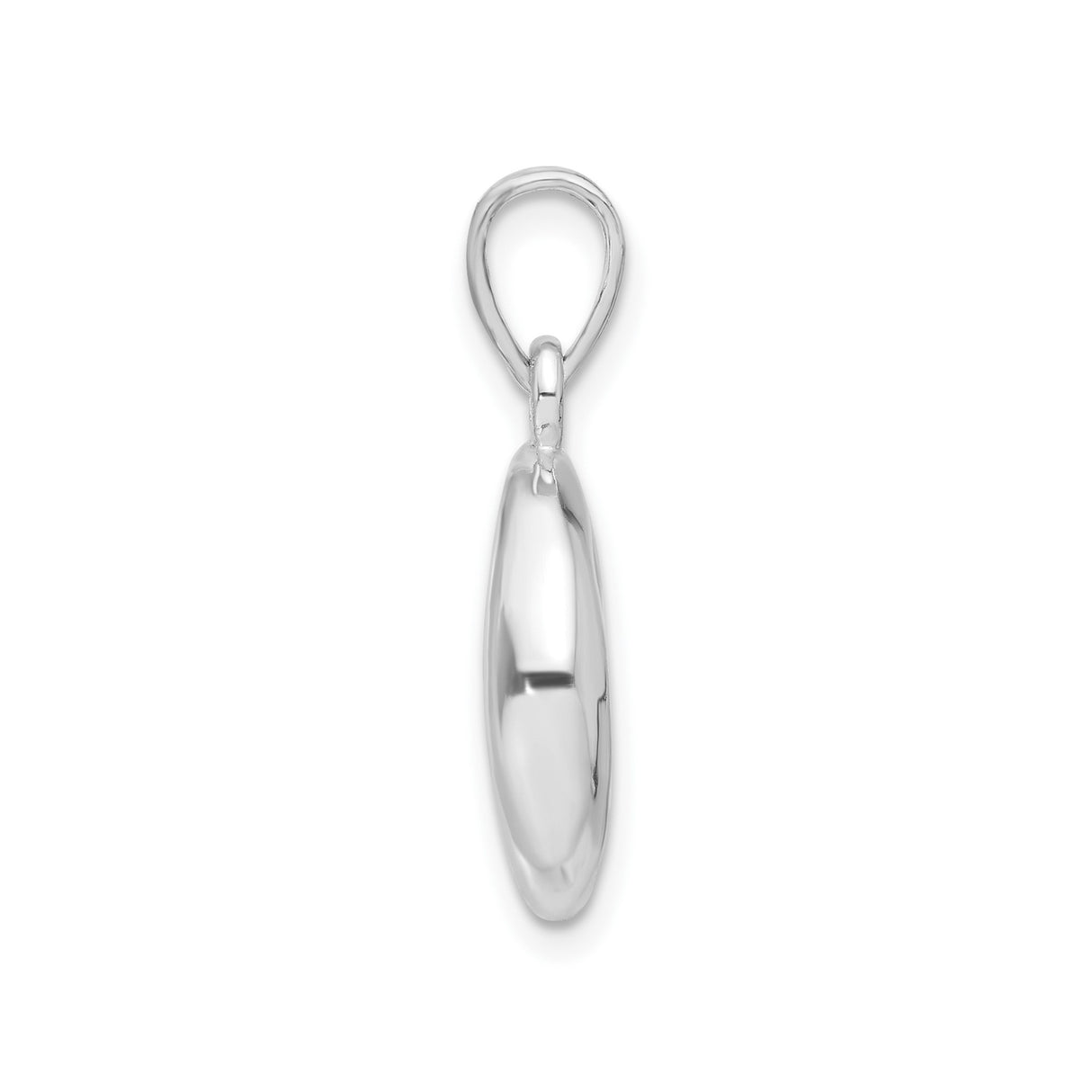 Sterling Silver Oval Pendant, Polished Open Design Symbolizing Unity and Eternity