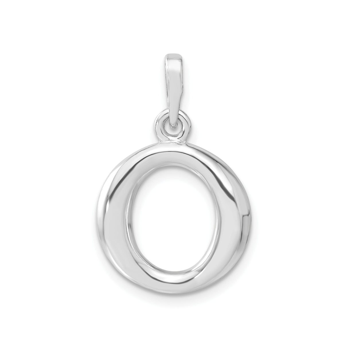 Sterling Silver Oval Pendant, Polished Open Design Symbolizing Unity and Eternity