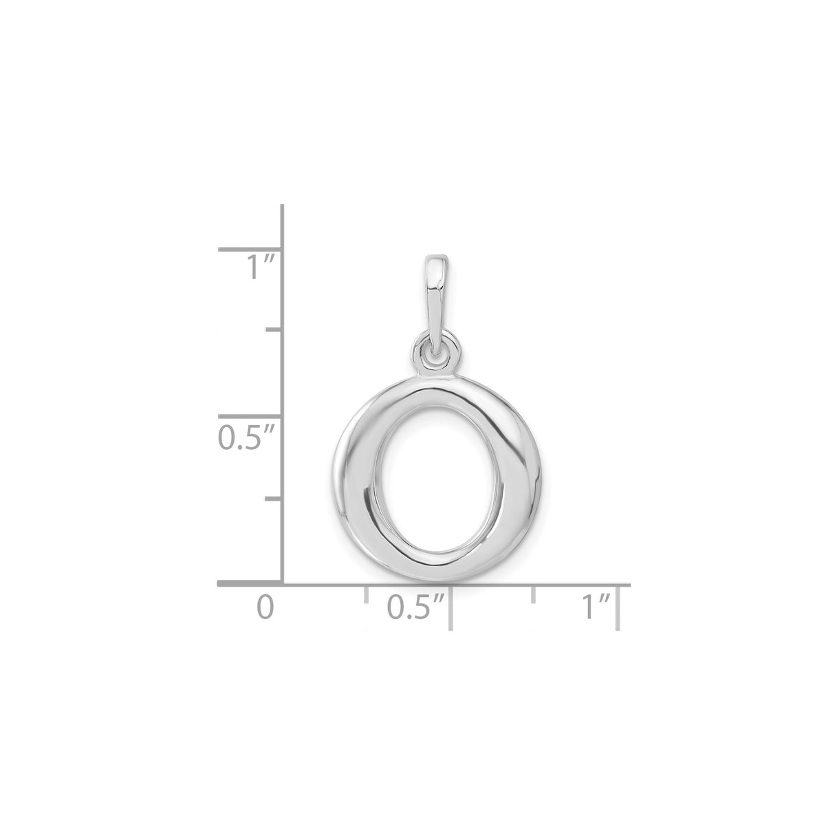 Sterling Silver Oval Pendant, Polished Open Design Symbolizing Unity and Eternity