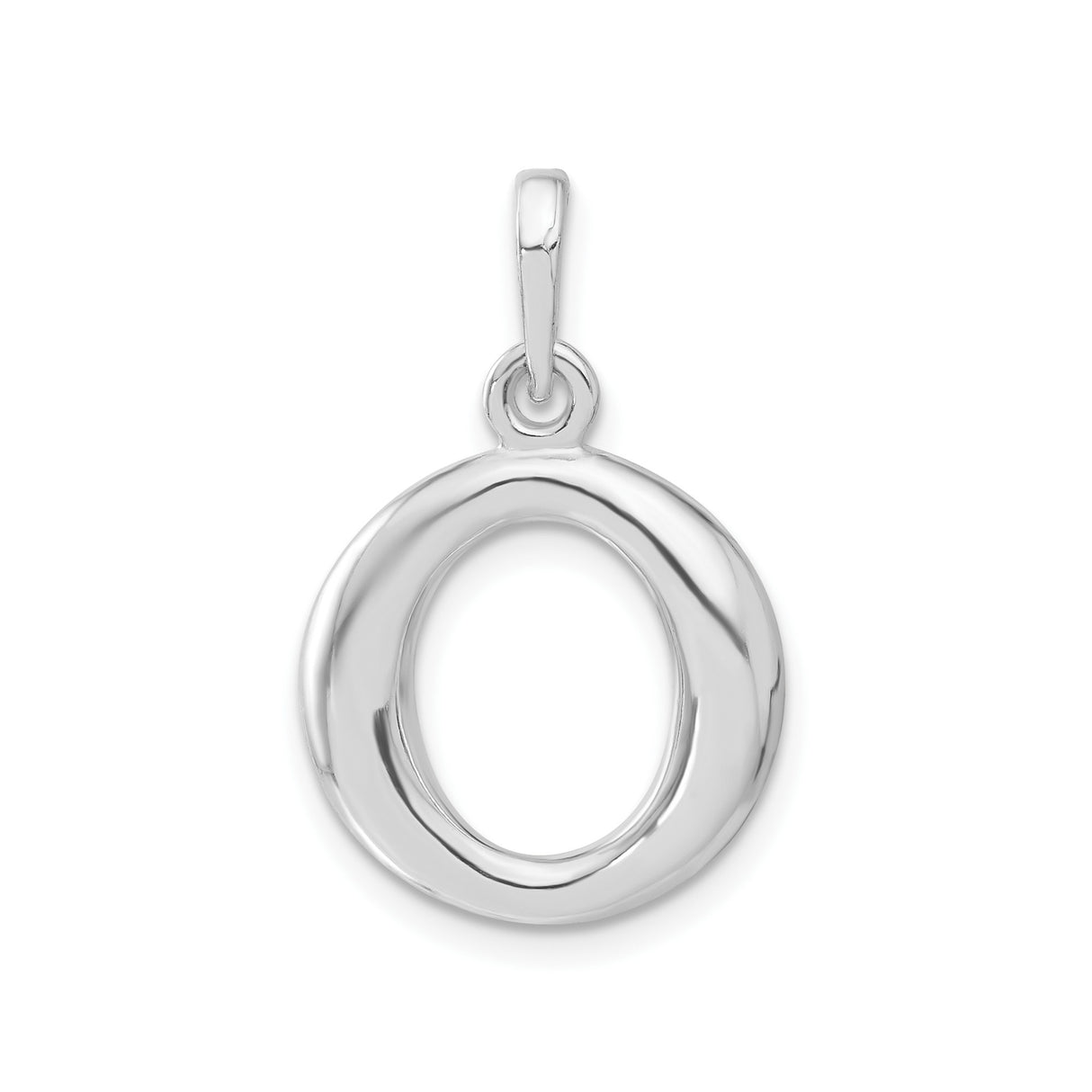 Sterling Silver Oval Pendant, Polished Open Design Symbolizing Unity and Eternity