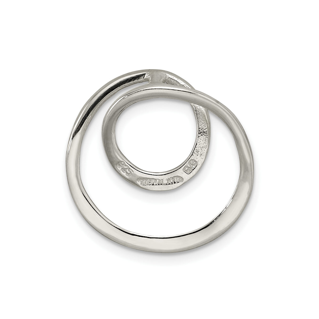 Sterling Silver Pendant with Spiral Infinity Swirl and Open Circle Design for Women