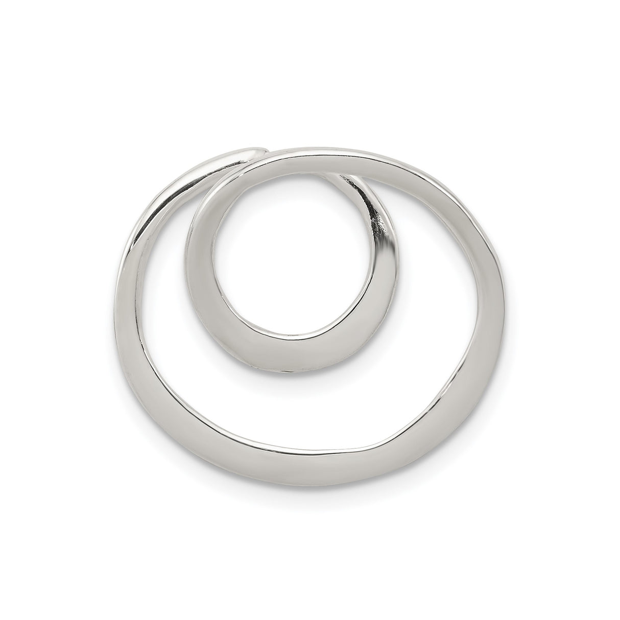 Sterling Silver Pendant with Spiral Infinity Swirl and Open Circle Design for Women