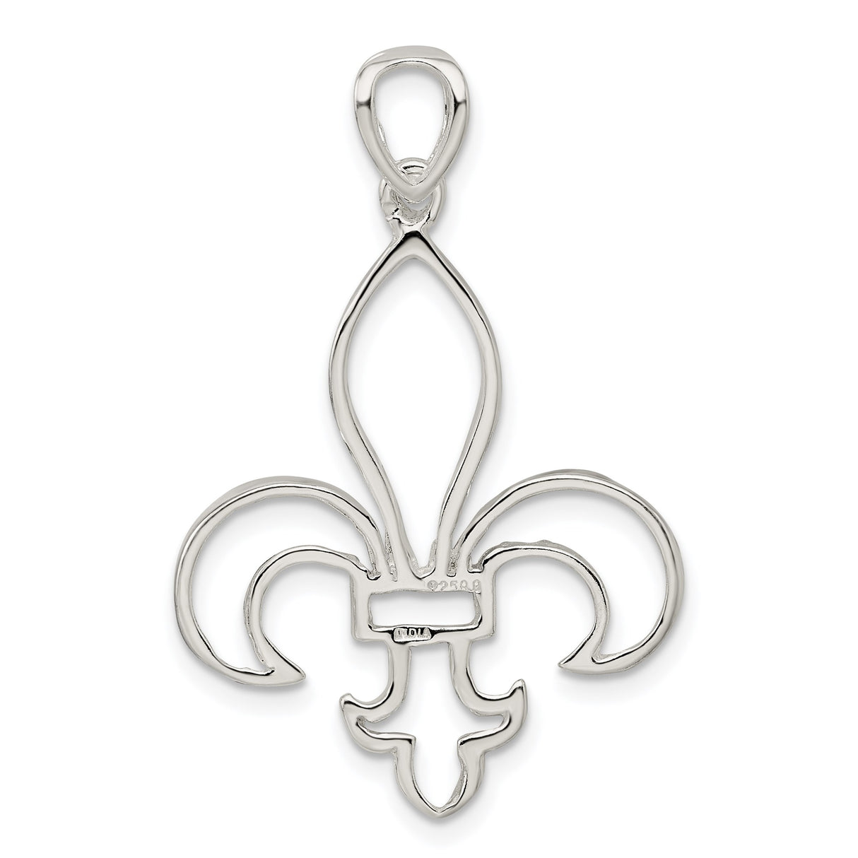 Sterling Silver Pendant, Openwork Fleur-de-Lis Design, French Symbol Motif for Women