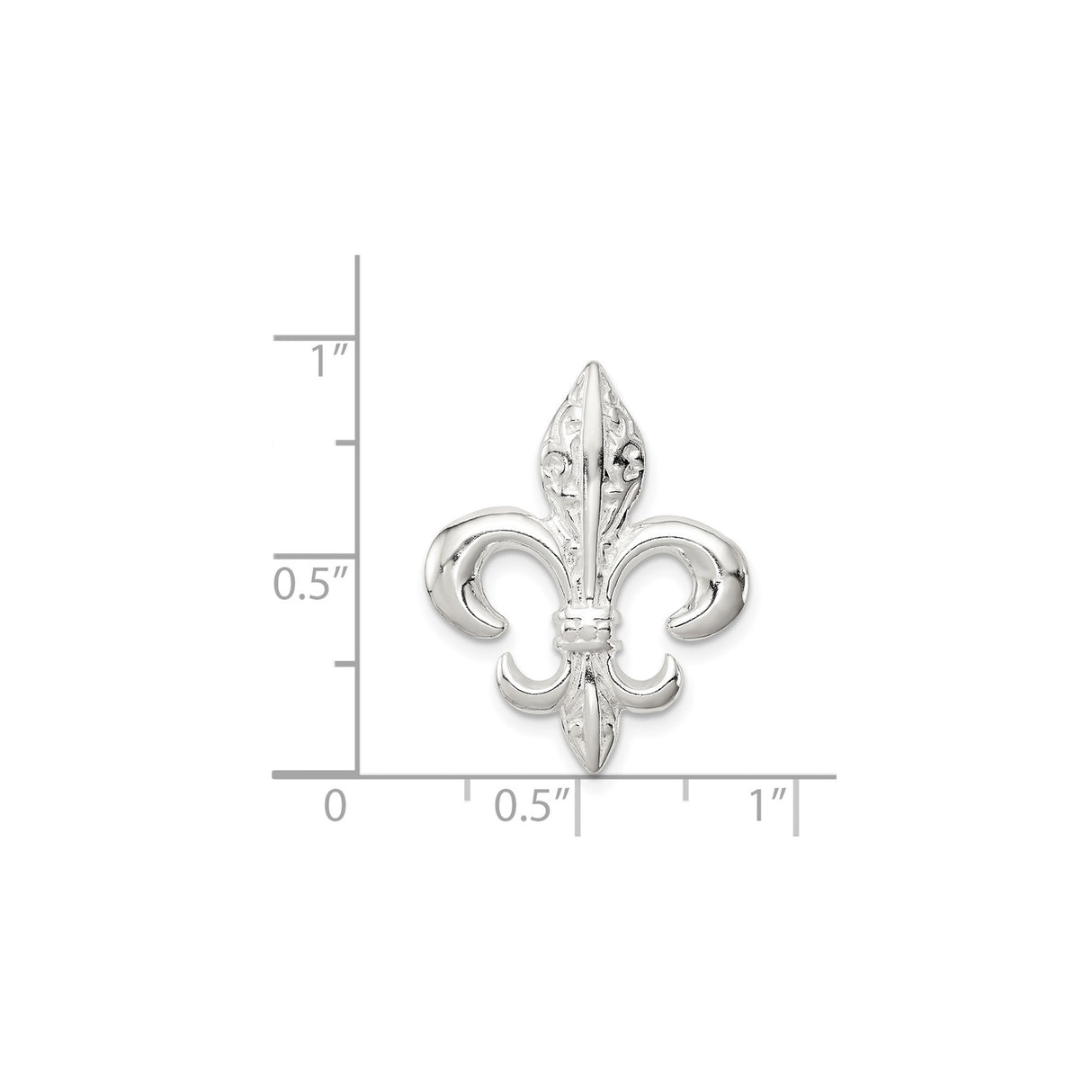 Sterling Silver Fleur de Lis Pendant, French Royal Symbol, Gothic Medieval Style