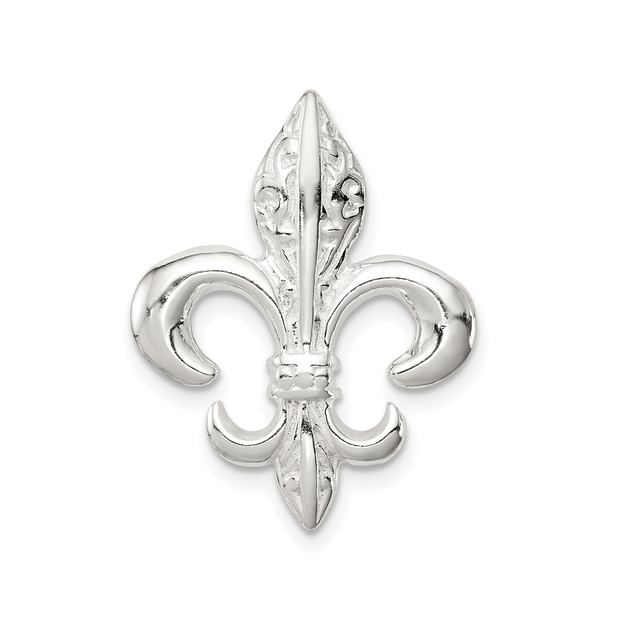 Sterling Silver Fleur de Lis Pendant, French Royal Symbol, Gothic Medieval Style