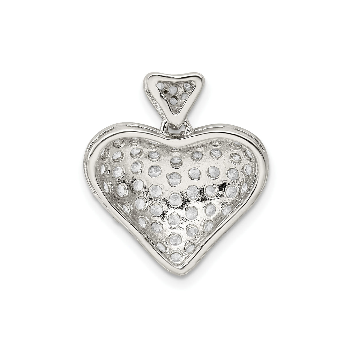 Sterling Silver Heart Pendant with Cubic Zirconia, Romantic Love Jewelry for Women