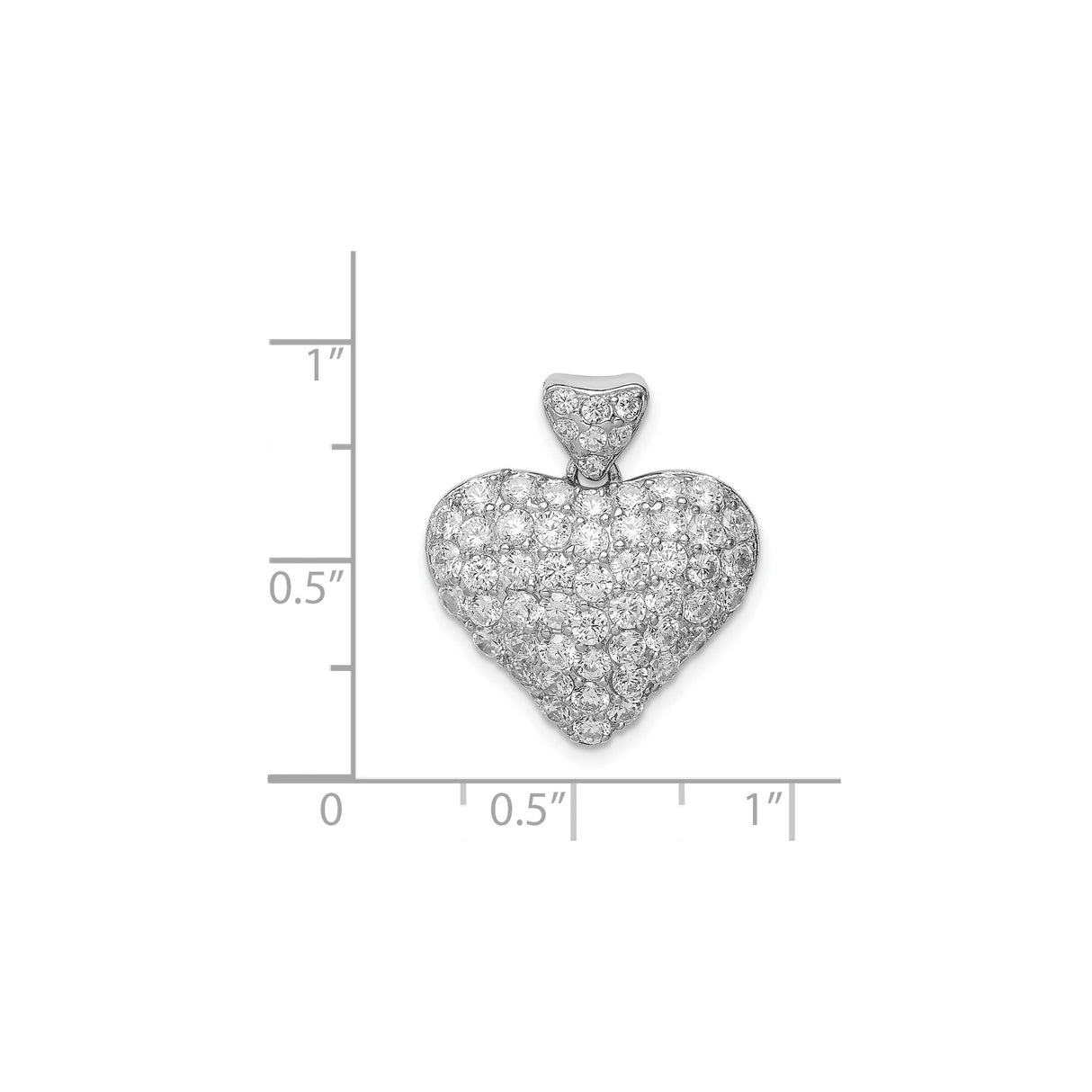 Sterling Silver Heart Pendant with Cubic Zirconia, Romantic Love Jewelry for Women