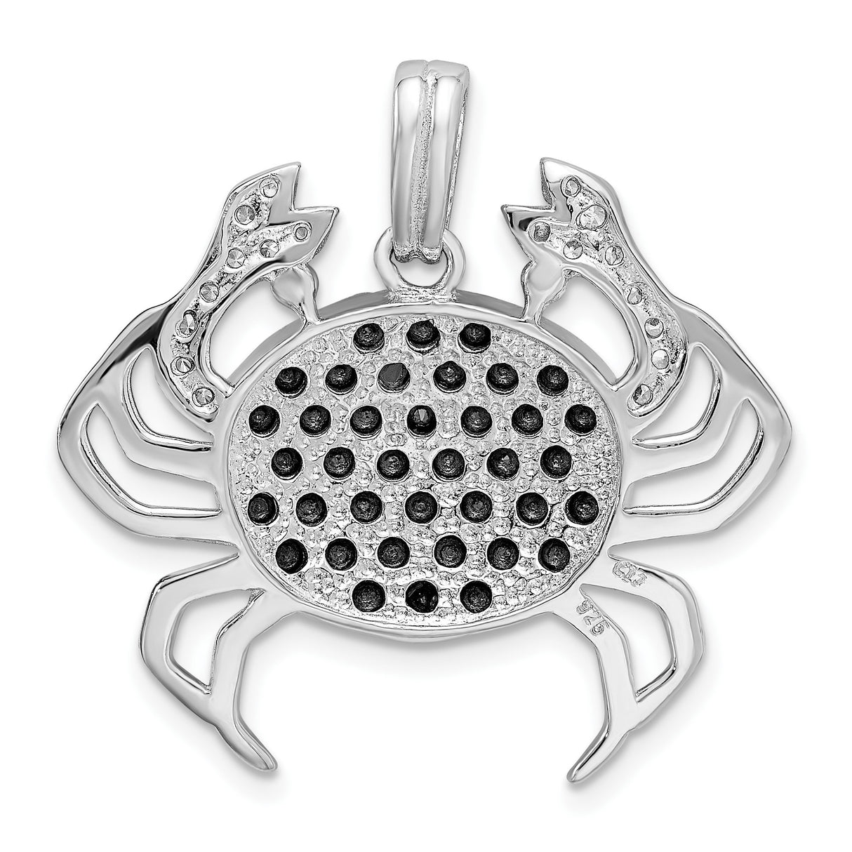 Sterling Silver Crab Pendant with Cubic Zirconia, Zodiac Cancer Astrology Jewelry