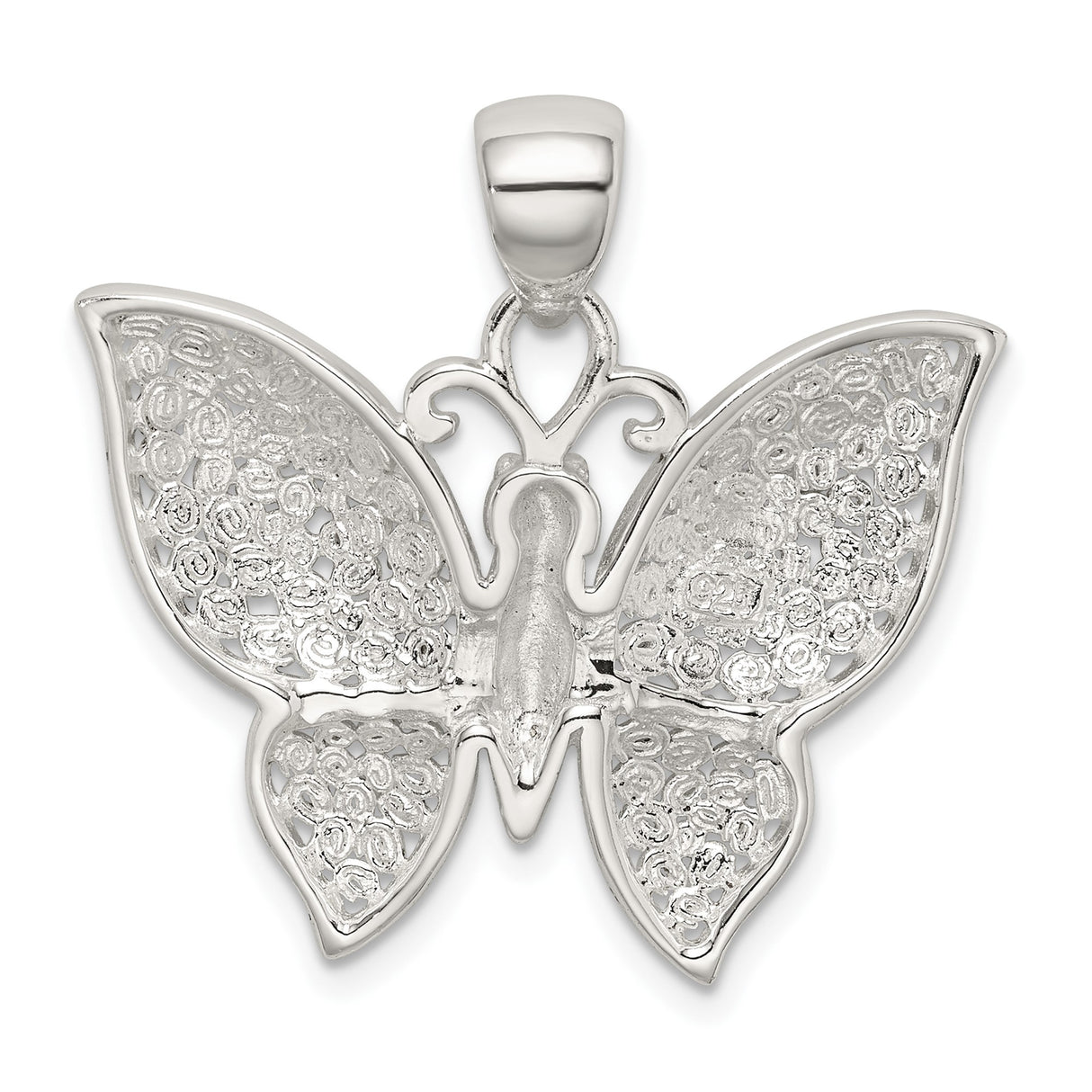 Sterling Silver Butterfly Pendant with Filigree Design, Nature-Inspired Charm for Women