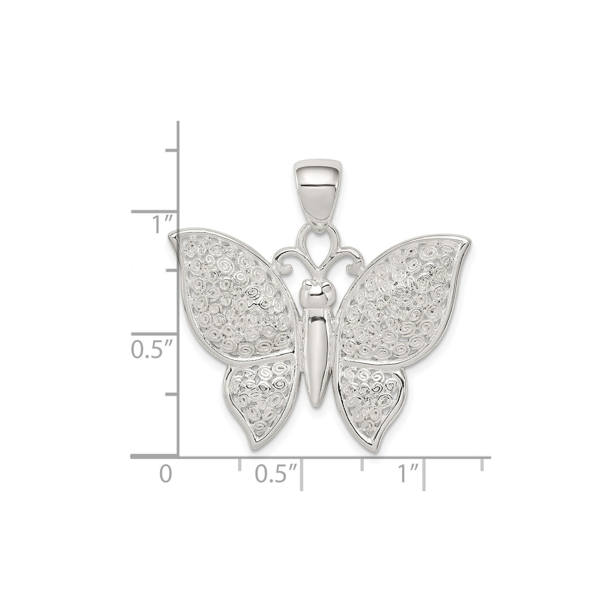 Sterling Silver Butterfly Pendant with Filigree Design, Nature-Inspired Charm for Women