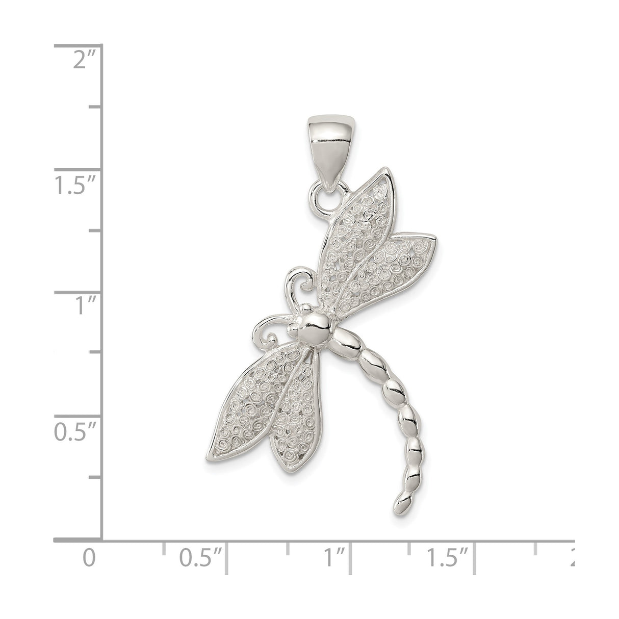 Sterling Silver Dragonfly Pendant with Textured Wings, Boho Nature-Inspired Design for Women
