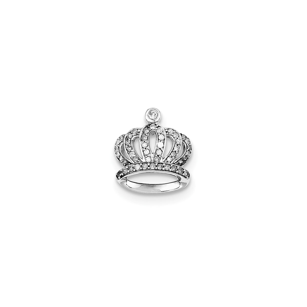 Sterling Silver Crown Pendant with Cubic Zirconia, Princess Style Jewelry for Women